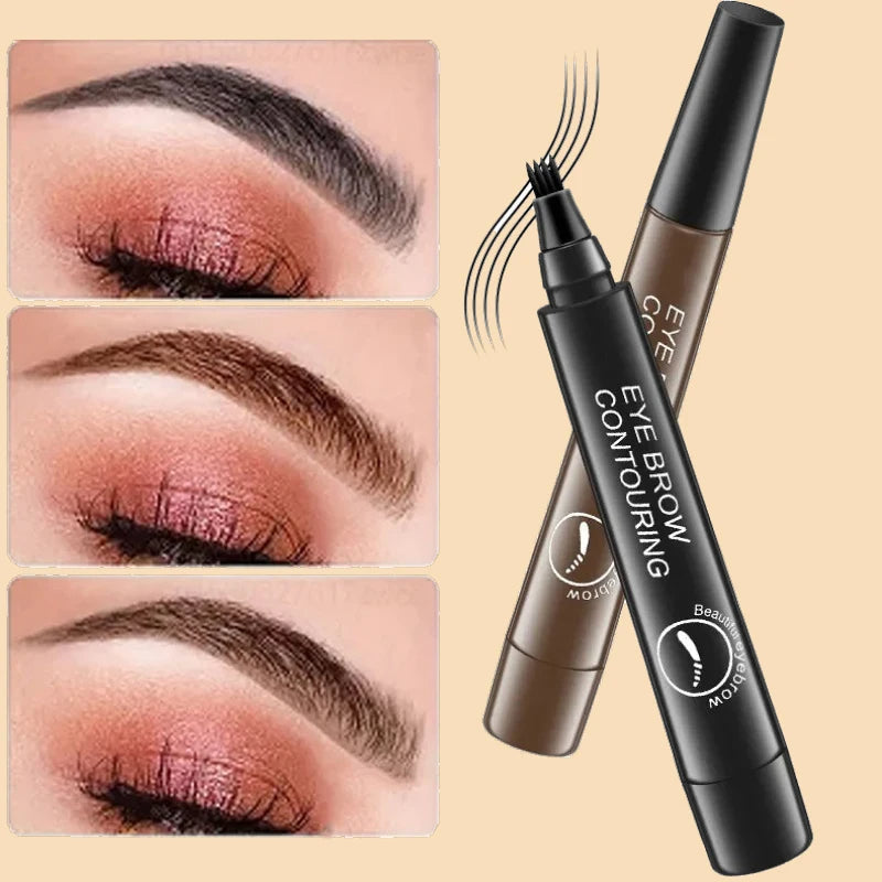 Waterproof Liquid Long Lasting 4 Points Eyebrow Pen