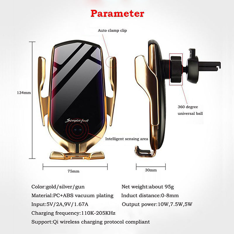 Auto Clamping Wireless Car Charger MT COLLECTION