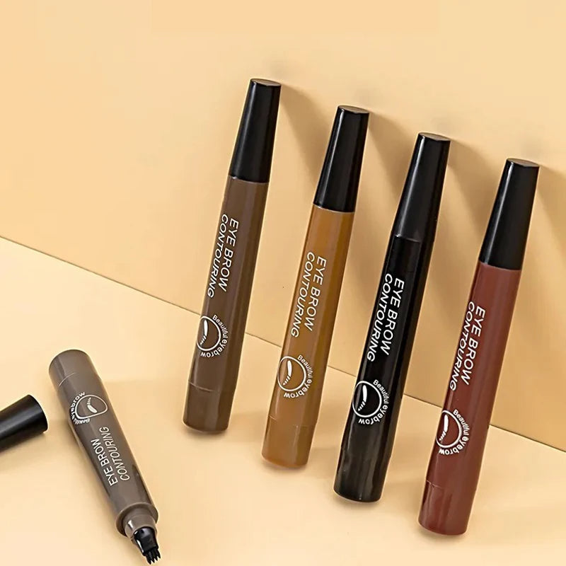 Waterproof Liquid Long Lasting 4 Points Eyebrow Pen