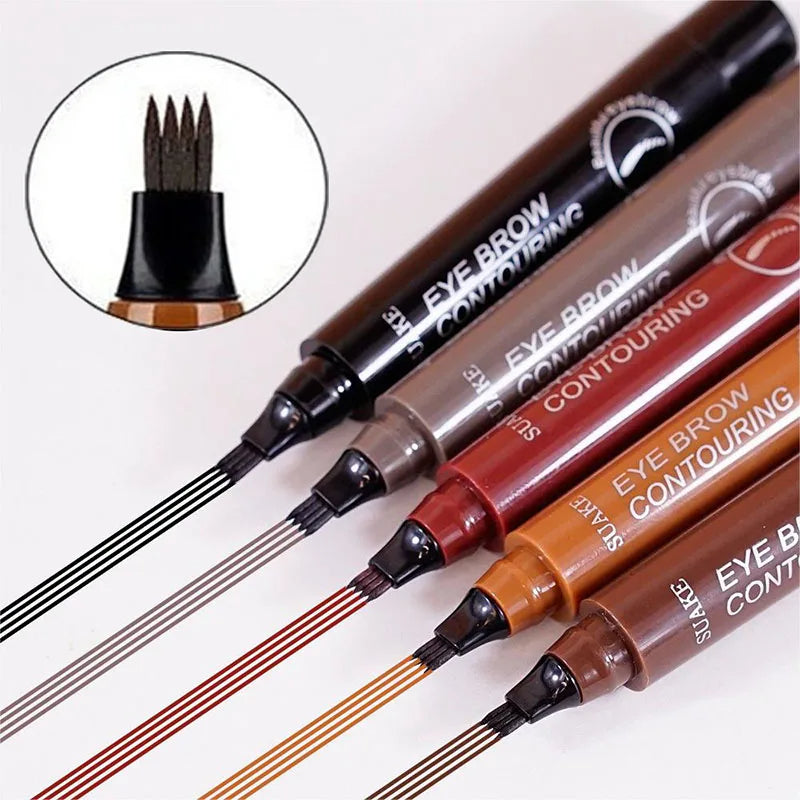 Waterproof Liquid Long Lasting 4 Points Eyebrow Pen