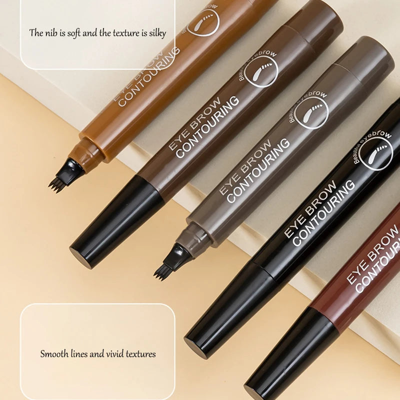 Waterproof Liquid Long Lasting 4 Points Eyebrow Pen