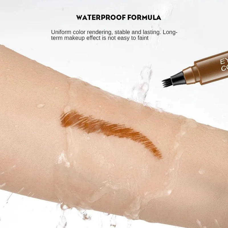 Waterproof Liquid Long Lasting 4 Points Eyebrow Pen