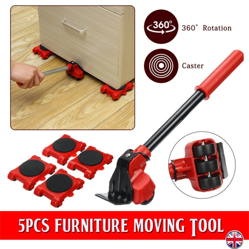 5Pcs/Set Heavy Duty Furniture Lifter Mover Moving Device Lifting Helper