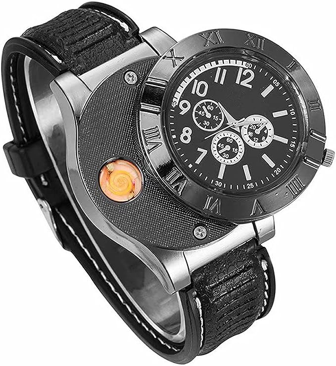 New Windproof Military USB Lighter Watch