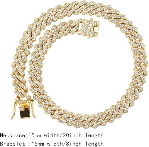 Luxury Gold Watch Necklace And Bracelet Set 3Pcs