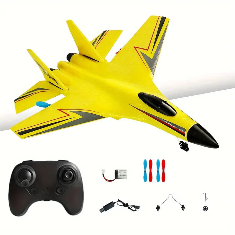 Remote control RC plane with 7 colour LED lights .